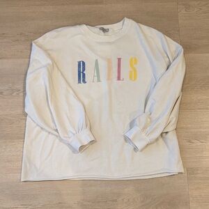 Oversized M cream rails sweatshirt **Fits more like large. Small spot, see pic